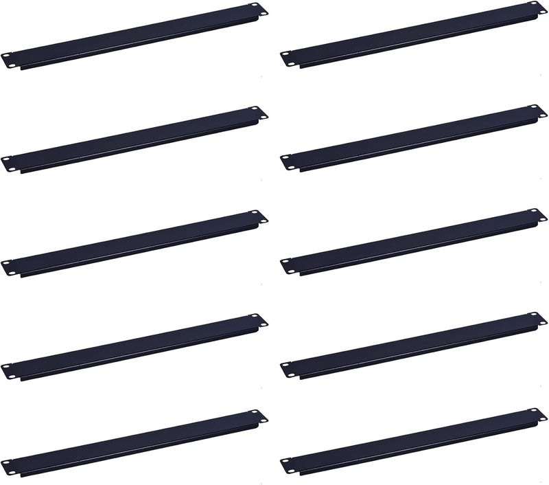 RackPath 1U Blank Rack Mount Panel Spacer (10 Pack) for 19in Server Rack Enclosure or Network Cabinet - Image 1